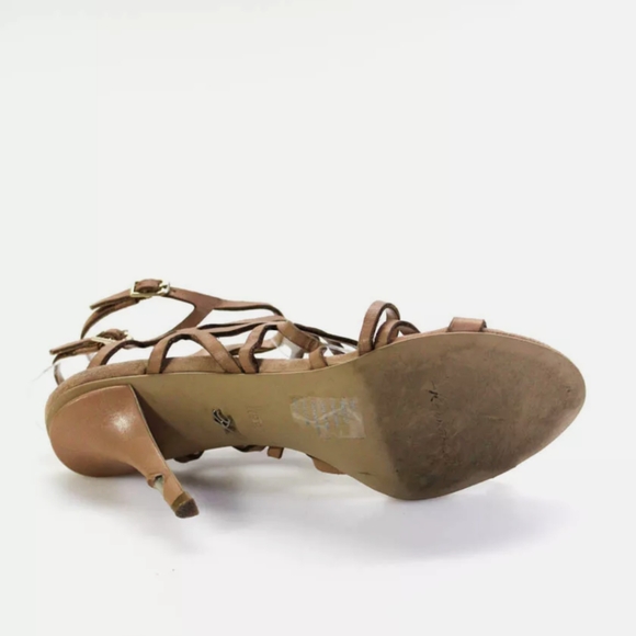 KENNETH COLE WOMENS LEATHER STRAPPY HIGH HEEL SANDALS BEIGE SIZE 6.5M - Picture 4 of 5